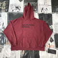 ERD Vintage Washed Burgundy Enfants Riches Déprimés Logo Distressed Cropped Oversized Unisex Hoodie