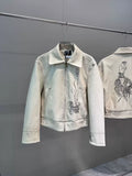 Off‑White Paint Splatter Graphic Faux Leather Jacket