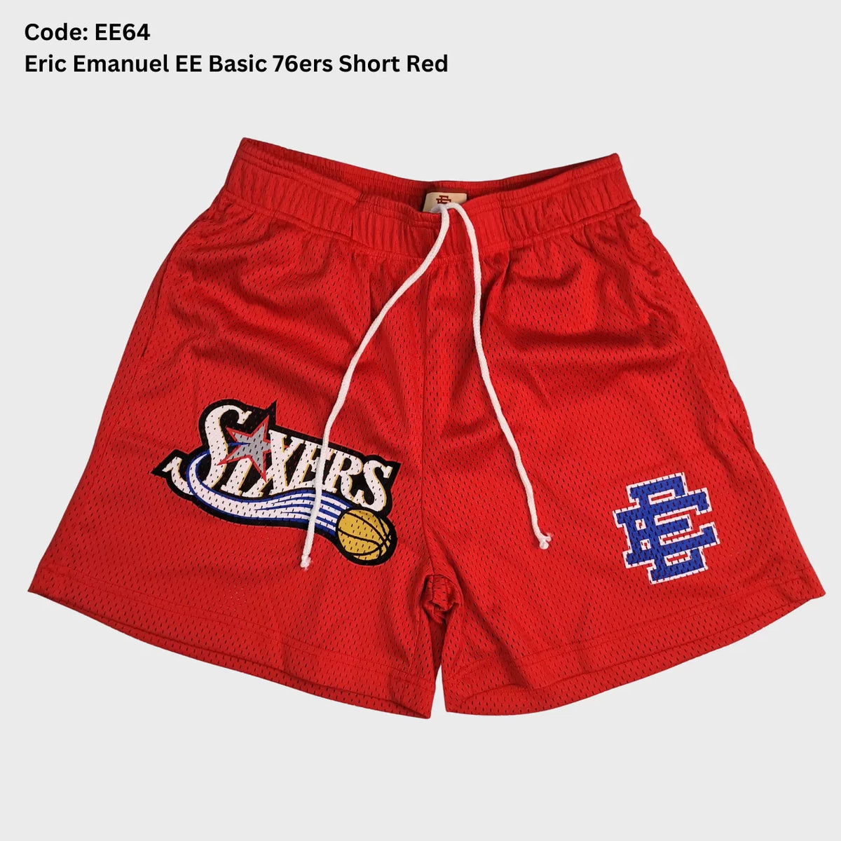 Eric Emanuel EE Basic 76ers Mesh Shorts Red