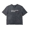 ERD Washed Black Cropped Distressed Tee