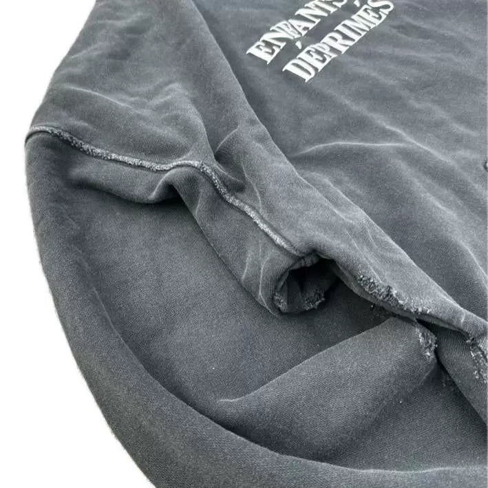 ERD Style Front Chest French Letter Print Hoodie