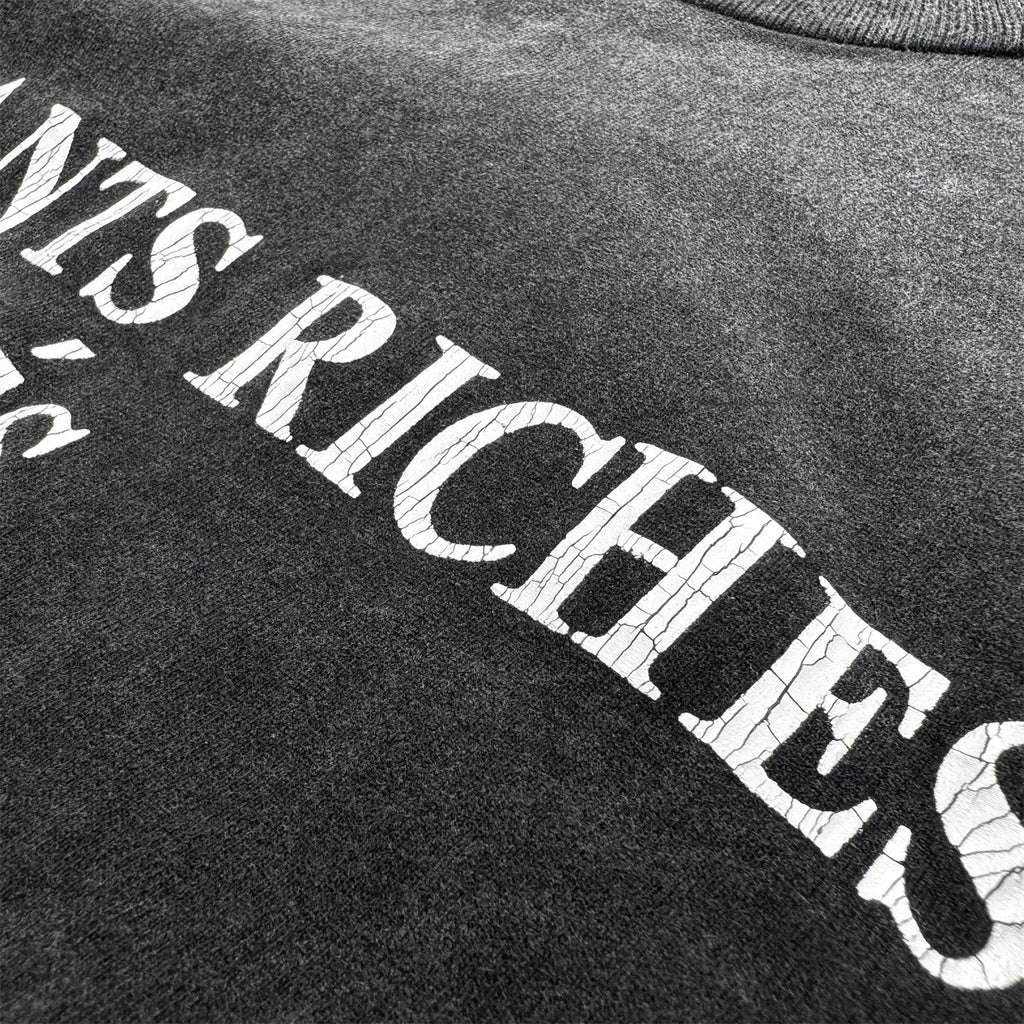 ERD Washed Black Cropped Distressed Tee