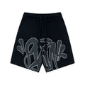 Syna World Graphic Fleece Shorts (Black / Grey Outline)