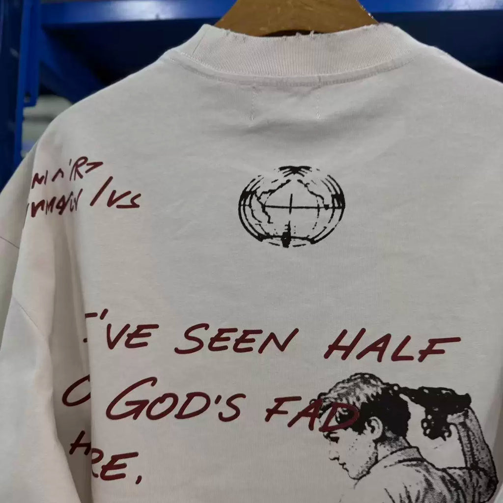 Vintage Art Collage Graphic Long Sleeve T‑Shirt