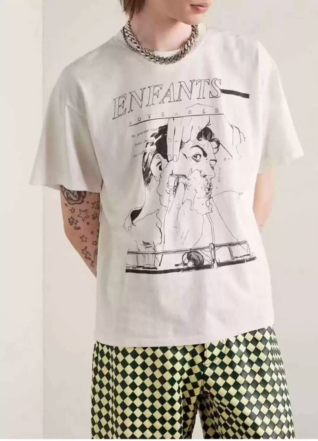 ERD Style Retro Cartoon Print T‑Shirt