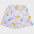 EE White Star Print Mesh Shorts