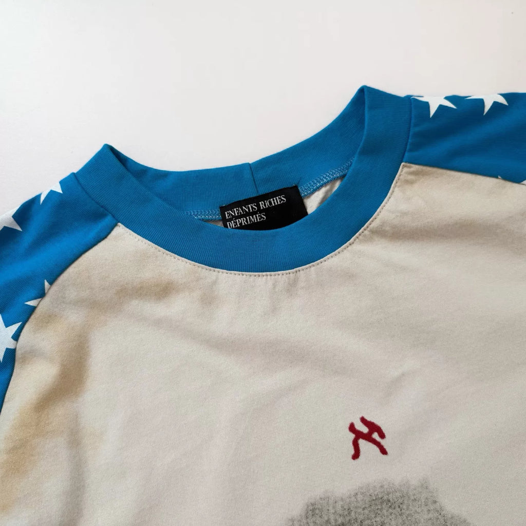 Vintage Distressed Star Raglan Graphic T‑Shirt