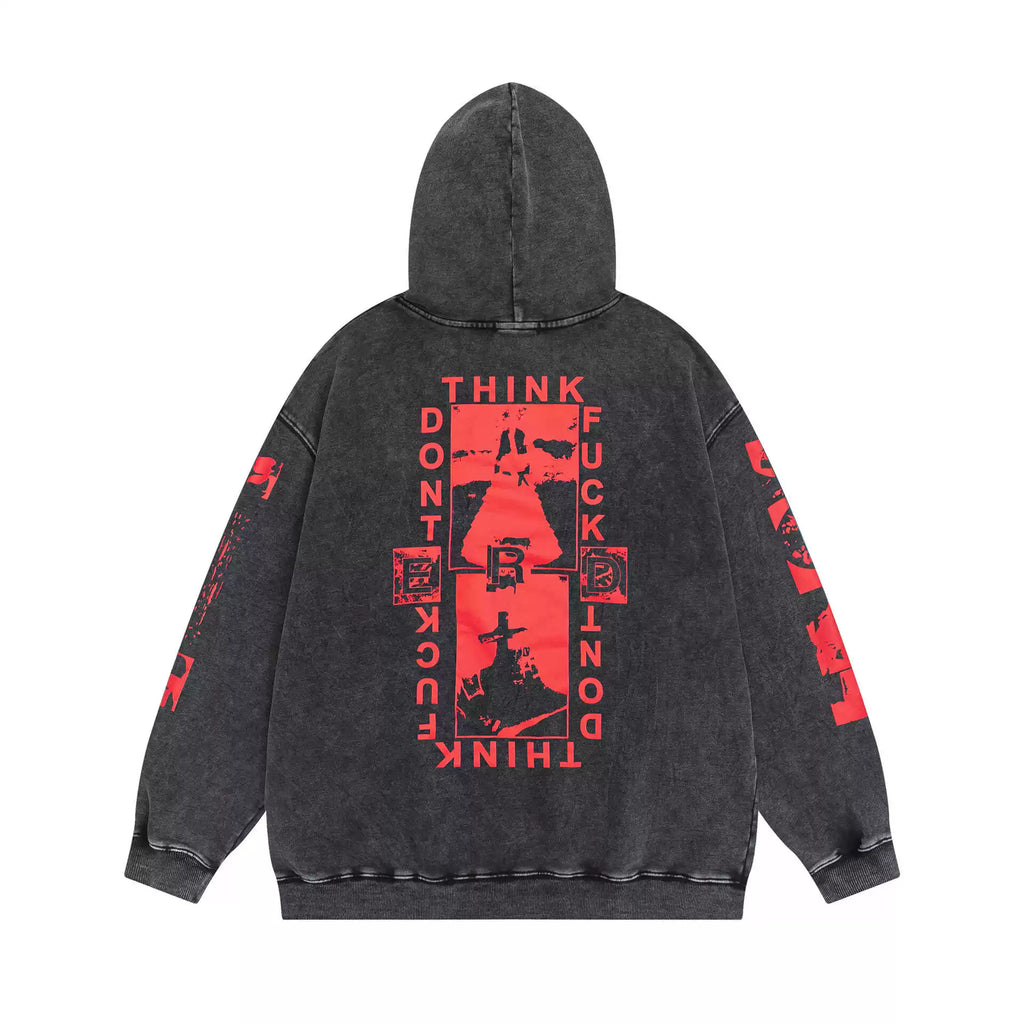 ERD Style Front‑Back & Sleeve Print Hoodie