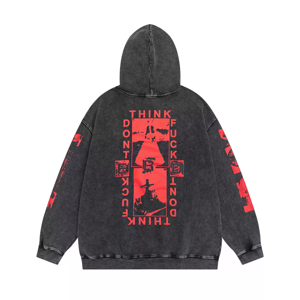 ERD Style Front‑Back & Sleeve Print Hoodie
