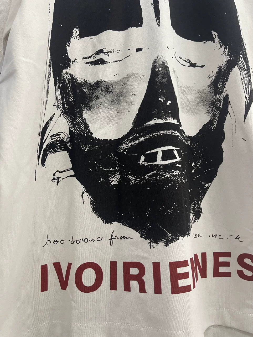 ERD Vintage Washed Off‑White Short Sleeve T‑Shirt