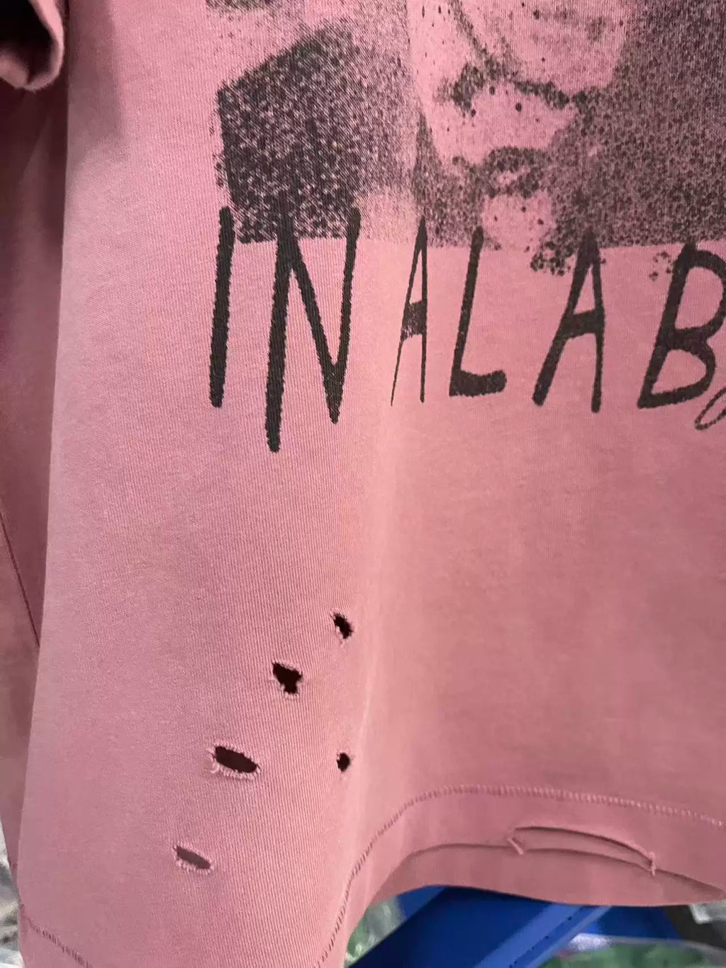 ERD Washed Pink Distressed Graphic Tee