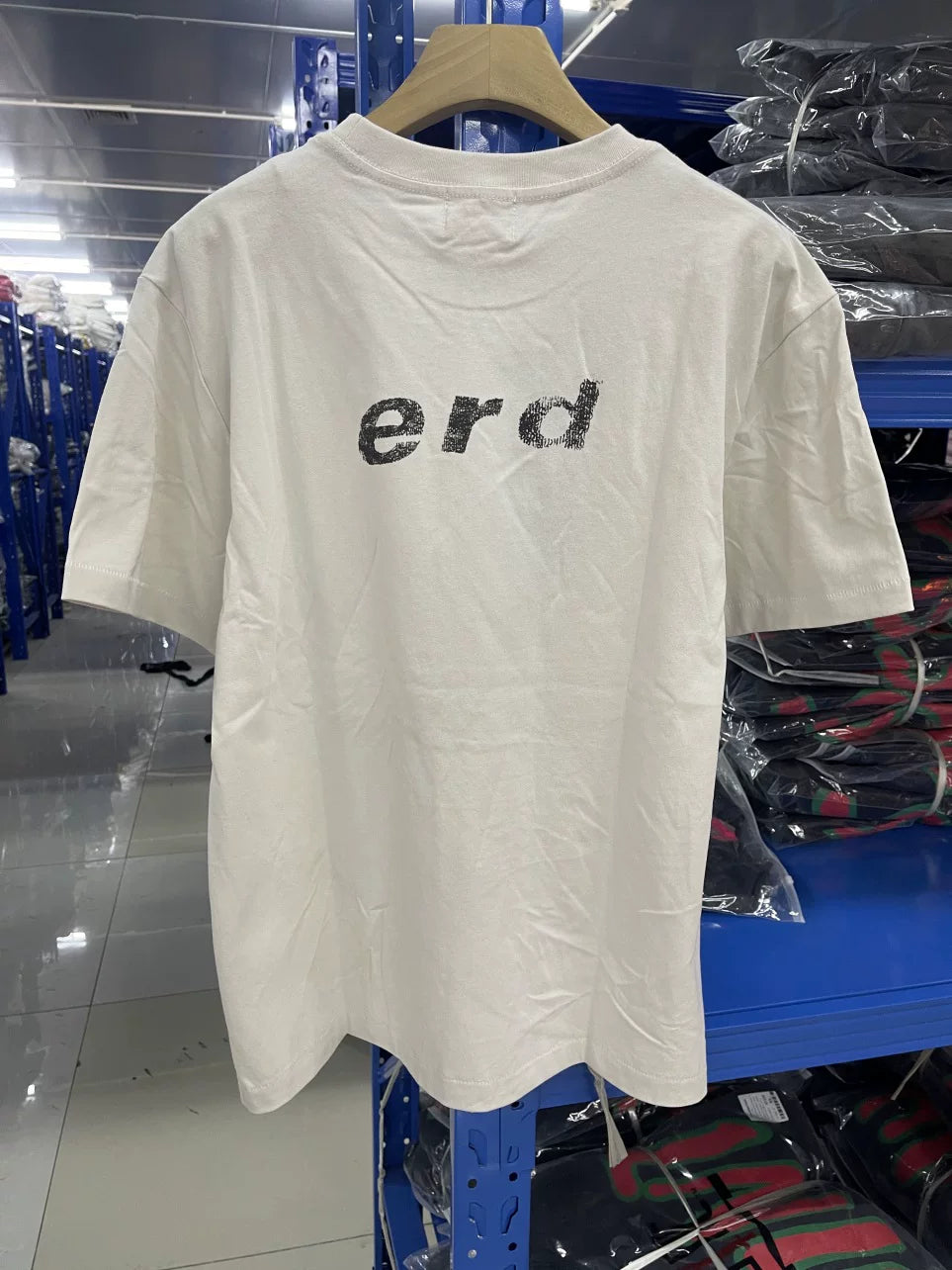 ERD Vintage Washed Off‑White Short Sleeve T‑Shirt