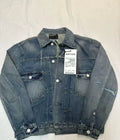 ERD Vintage Washed Distressed Cropped Oversized Denim Trucker Jacket