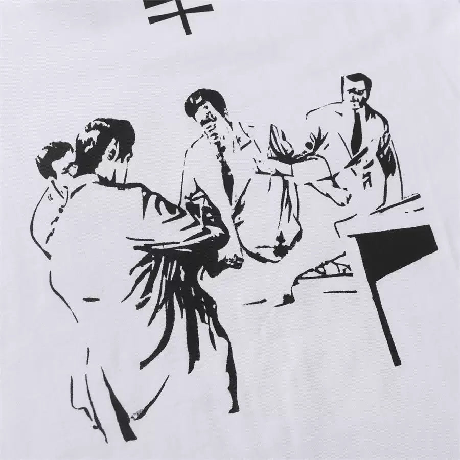 ERD Style Grunge Distressed Portrait Print Tee