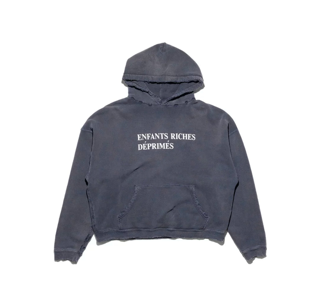 ERD Style Front Chest French Letter Print Hoodie