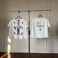 ERD Vintage Washed White Cropped Short Sleeve T‑Shirt