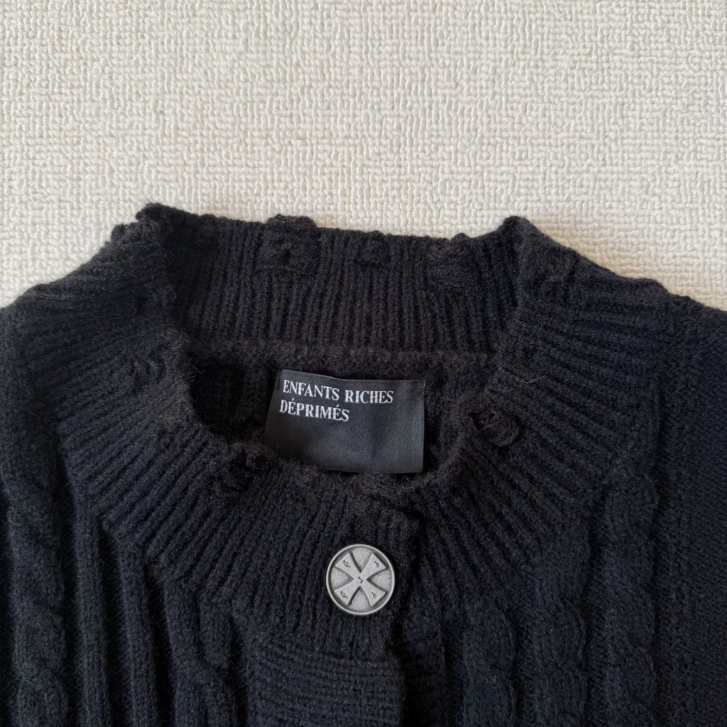 Erd's Black Cable Knit Cardigan