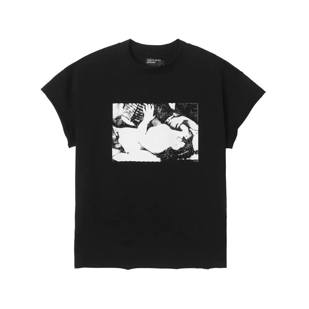 ERD Style Front‑Back Artwork Print Distressed Tee