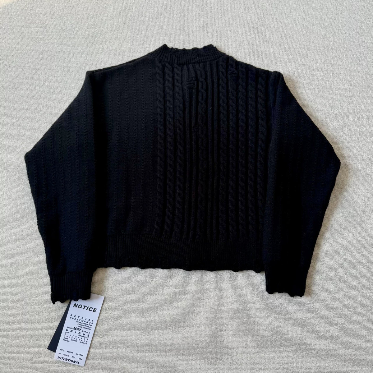 Erd's Black Cable Knit Cardigan