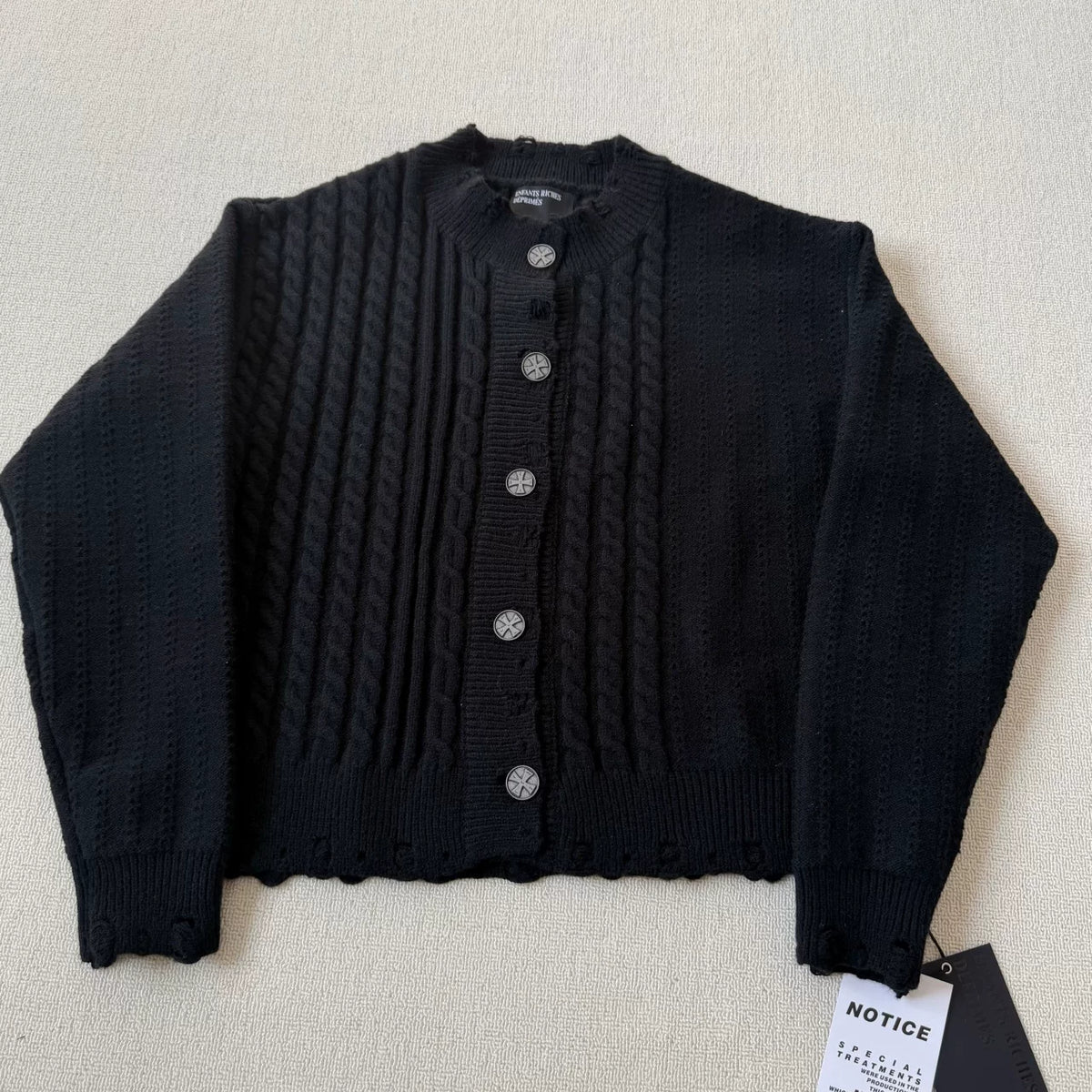 Erd's Black Cable Knit Cardigan