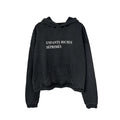 Vintage Washed Distressed French Letter Oversized Hoodie