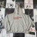 ERD Heather Grey Enfants Riches Déprimés Burgundy Embroidered Cropped Oversized Unisex Hoodie