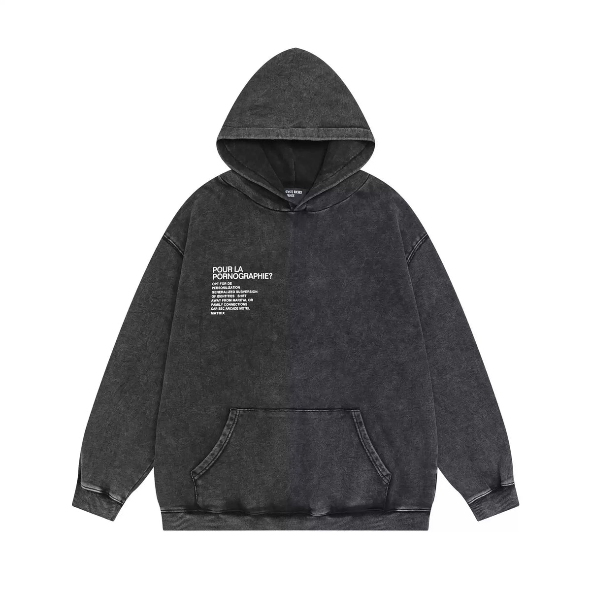 ERD Style Front‑Back Text Photo Print Hoodie