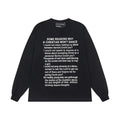 ERD Style Vintage Essay Text Graphic Long‑Sleeve Tee Unisex Black Streetwear Shirt