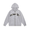Trapstar Style Autumn/Winter Camo Patchwork Full-Zip Hoodie - Heather Grey