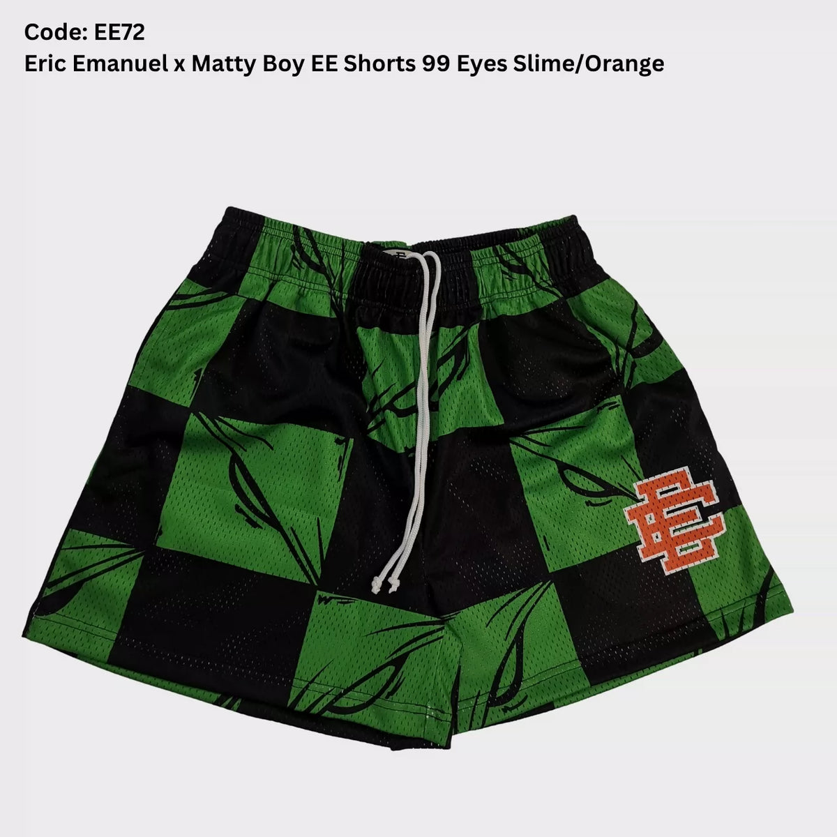 Eric Emanuel x Matty Boy EE 99 Eyes Mesh Shorts Slime Green Orange
