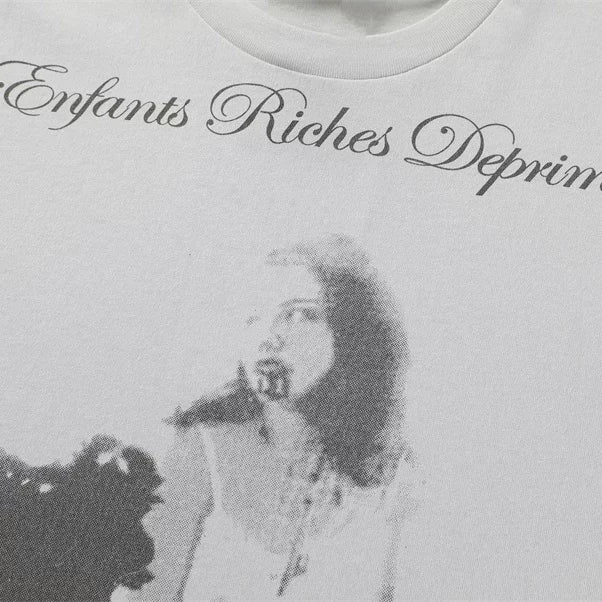 ERD Oversized Vintage Figure Print Crew Neck  T‑Shirt