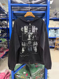 ERD Vintage Washed Black Zip‑Up Hoodie