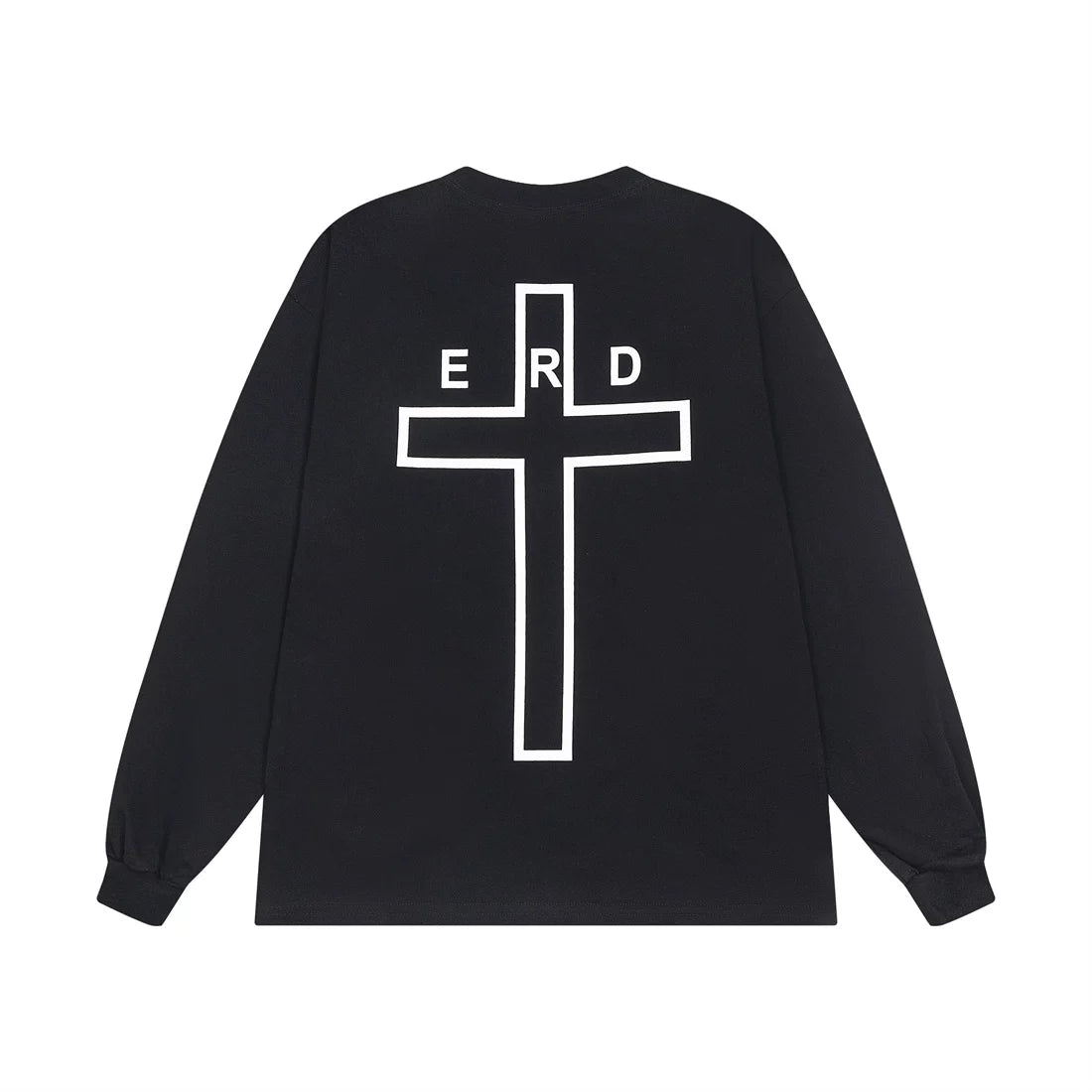 ERD Style Vintage Essay Text Graphic Long‑Sleeve Tee Unisex Black Streetwear Shirt