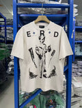 ERD Vintage Washed Off‑White Short Sleeve T‑Shirt