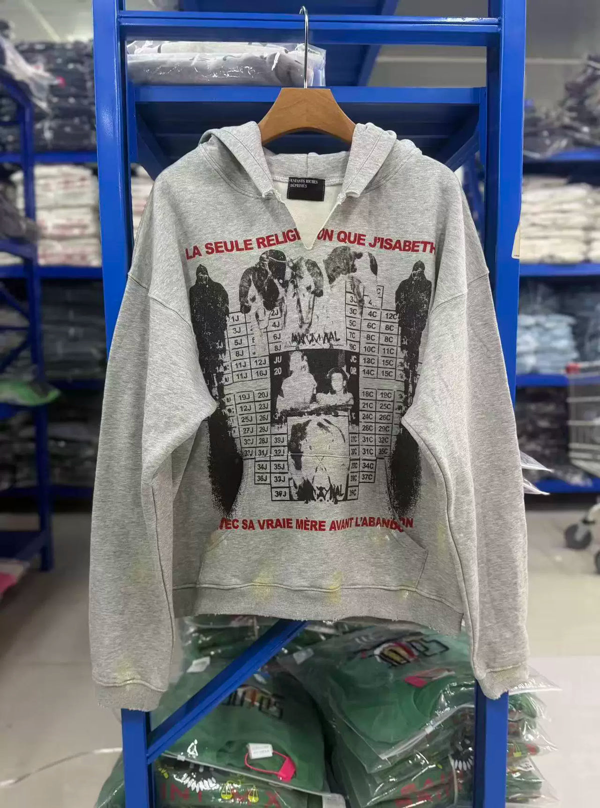 ERD Vintage Washed Grey Pullover Hoodie