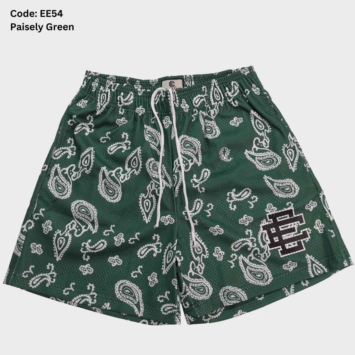 Eric Emanuel EE Basic Green Paisley Mesh Shorts