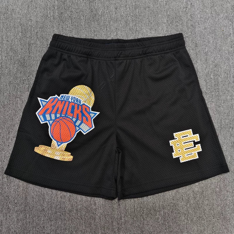 Eric Emanuel EE Black New York Knicks Trophy Graphic Mesh Short