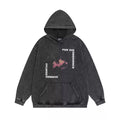 ERD Style Front‑Back Neon Pink Vintage Print Hoodie