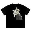 ERD Style Distorted Split Portrait Print Raglan Tee