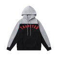 Trapstar Style Autumn/Winter Colorblock Red Logo Hoodie - Black/Grey