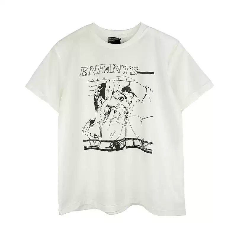 ERD Style Retro Cartoon Print T‑Shirt