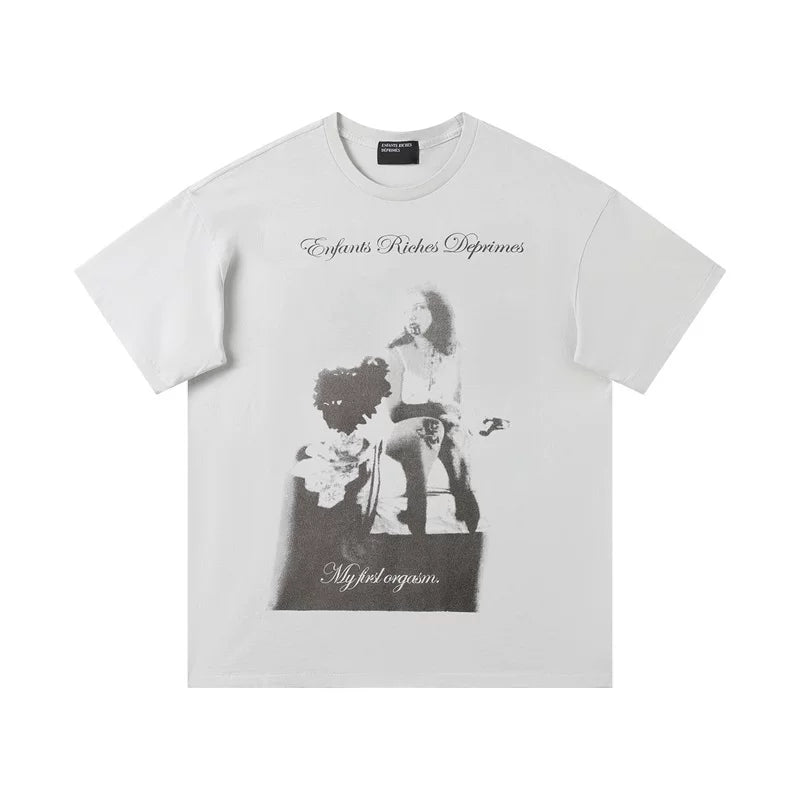 ERD Oversized Vintage Figure Print Crew Neck  T‑Shirt