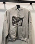 Japanese Text Renaissance Art Full‑Zip Hoodie Heather Grey