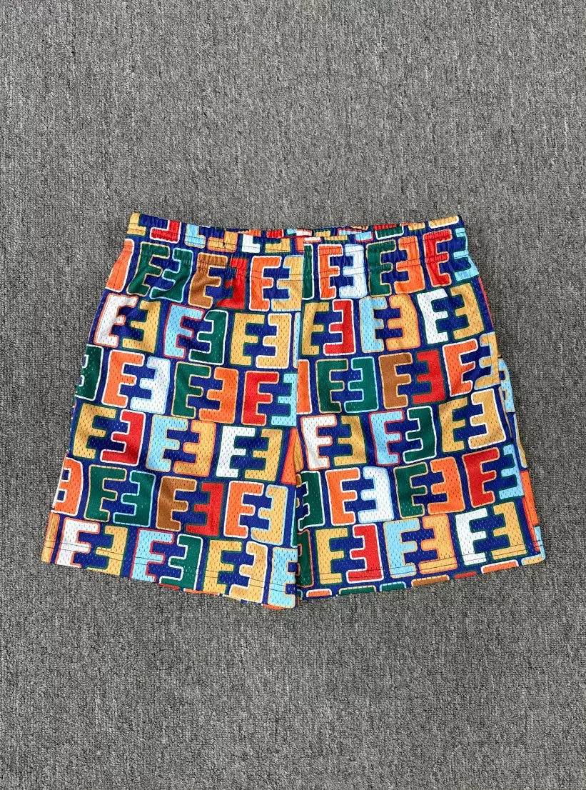 Eric Emanuel EE Multicolor All‑Over EE Logo Print Mesh Short