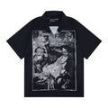 ERD's Vintage Oil Painting Figure Print Camp Collar Short Sleeve Shirt