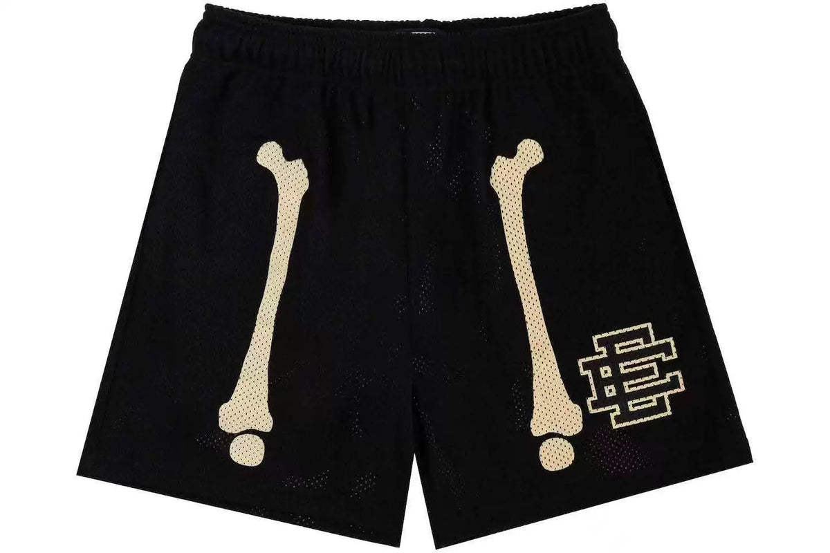 EE Black Bone Graphic Mesh Shorts