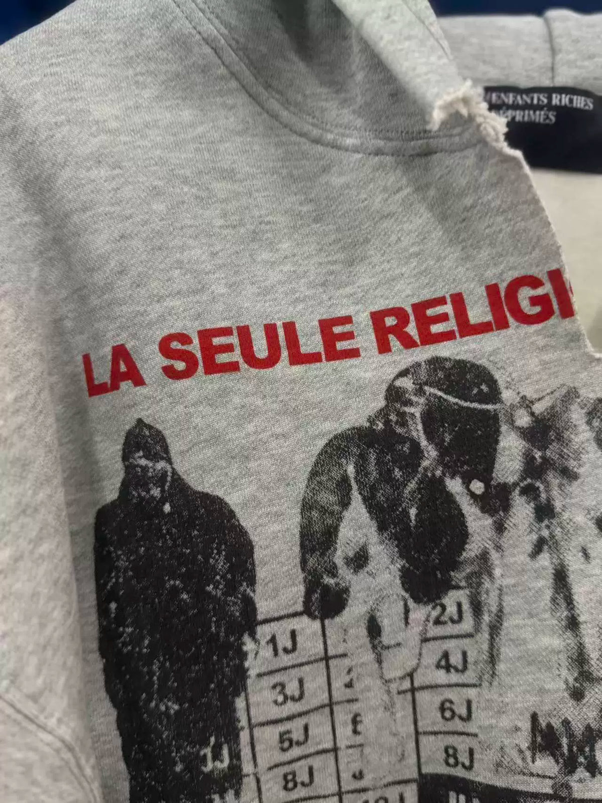 ERD Vintage Washed Grey Pullover Hoodie