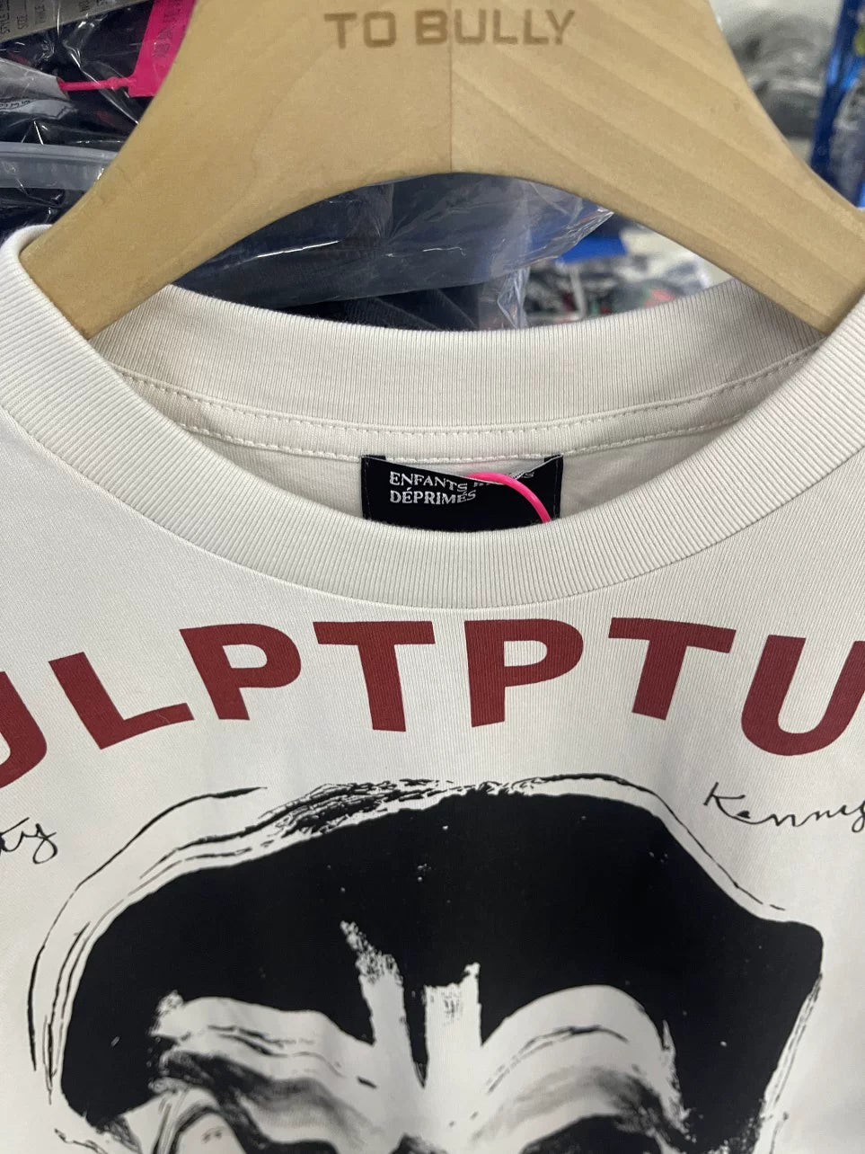 ERD Vintage Washed Off‑White Short Sleeve T‑Shirt