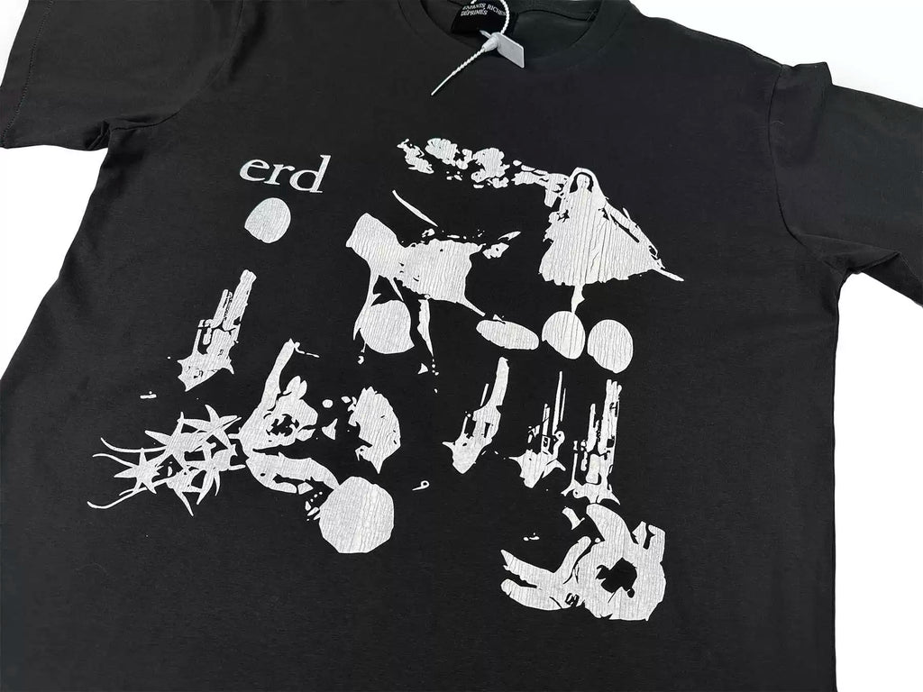 ERD Vintage Distressed Abstract Graphic T‑Shirt