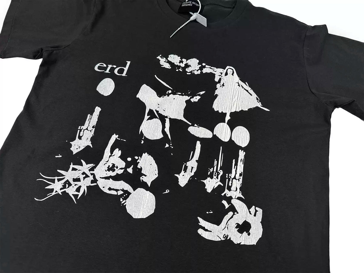 ERD Vintage Distressed Abstract Graphic T‑Shirt